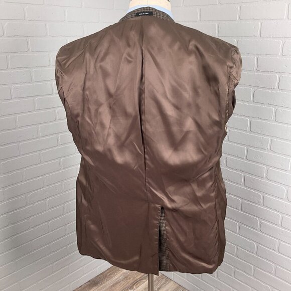 Lauren Ralph Lauren Blazer Men 42R Brown Gold Houndstooth Wool Classic Jacket - Picture 9 of 16